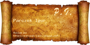 Parczek Igor névjegykártya